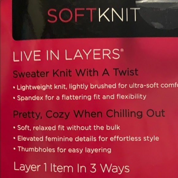 Cuddle Duds SoftKnit charcoal long sleeve crew - Picture 4 of 7